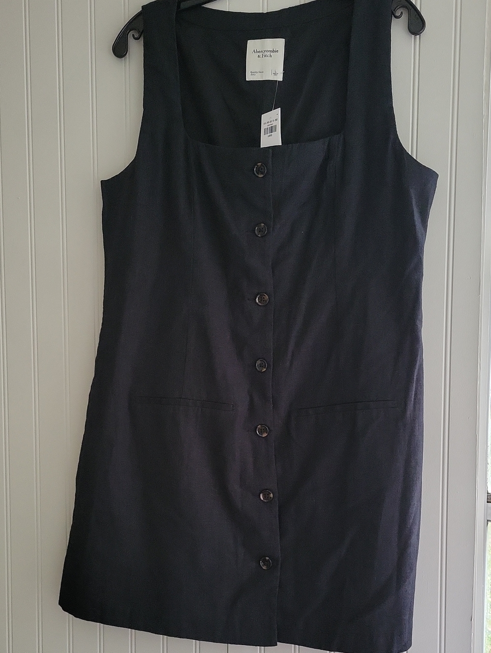 NWT A&F-NWR-Mara Linen-Blend Vest Mini Dress Large